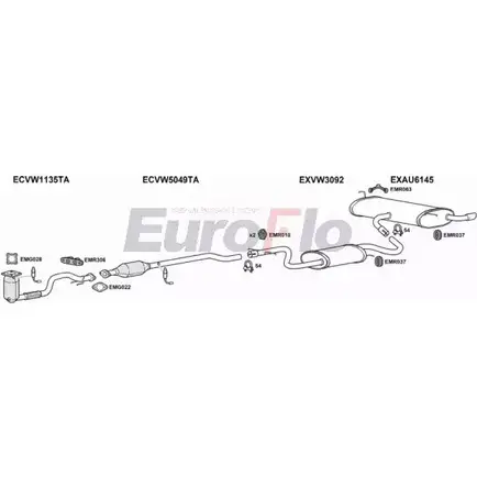 Система выпуска ОГ EUROFLO AUA316 1008A041 BTMYW F3 4340365 Y1W868Q изображение 0