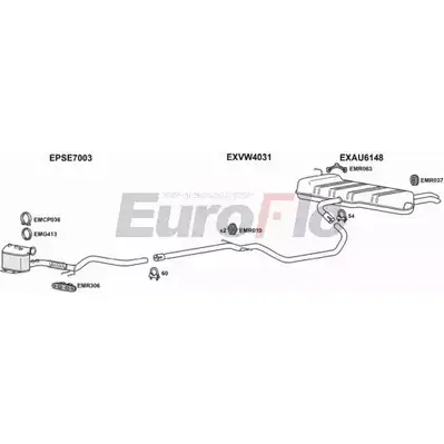 Система выпуска ОГ EUROFLO KRB0MW AUA319D 0102LHD 6 O3O9NK 4340398 изображение 0