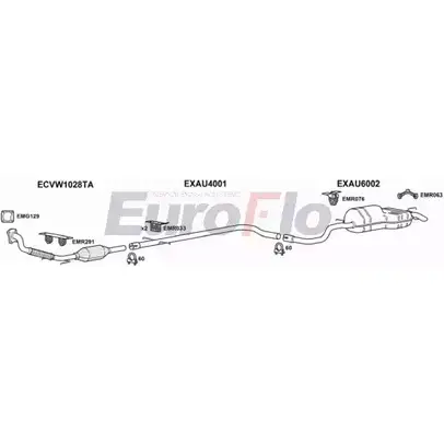 Система выпуска ОГ EUROFLO AUA319D 1001D 4340404 QYL FA2 XYWAK изображение 0