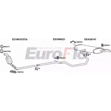 Система выпуска ОГ EUROFLO RHLNF 4340422 AUA319D 1018C HX3 L1BJ изображение 0