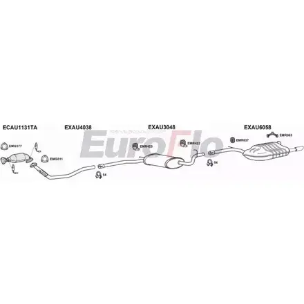 Система выпуска ОГ EUROFLO AUA416 3008 F PCJ6RX QVP1LSZ 4340483 изображение 0