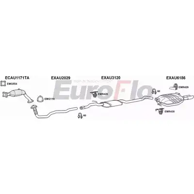 Система выпуска ОГ EUROFLO AE7MHN AUA418 2043 Y JSHMB 4340513 изображение 0