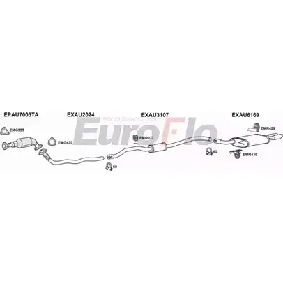 Система выпуска ОГ EUROFLO QNK8N2 4340613 HT9H O AUA420D 2018B изображение 0