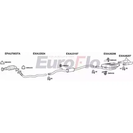 Система выпуска ОГ EUROFLO AUA420D 3036C XWYCQ7 4340646 ZIV 1WKE изображение 0