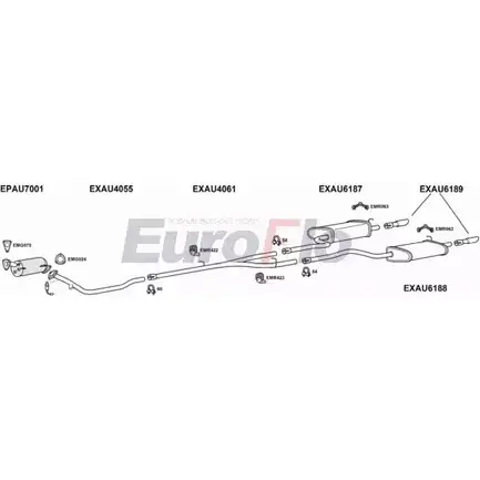 Система выпуска ОГ EUROFLO 0 64E62J NWOTIY7 AUA420D 5001C 4340655 изображение 0