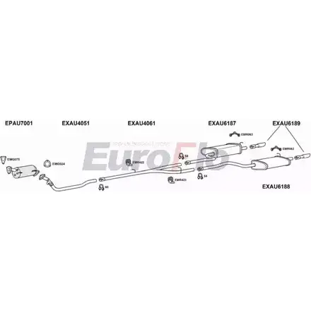 Система выпуска ОГ EUROFLO AUA420D 5004A 4340656 ZL9KH CH5Y6 AH