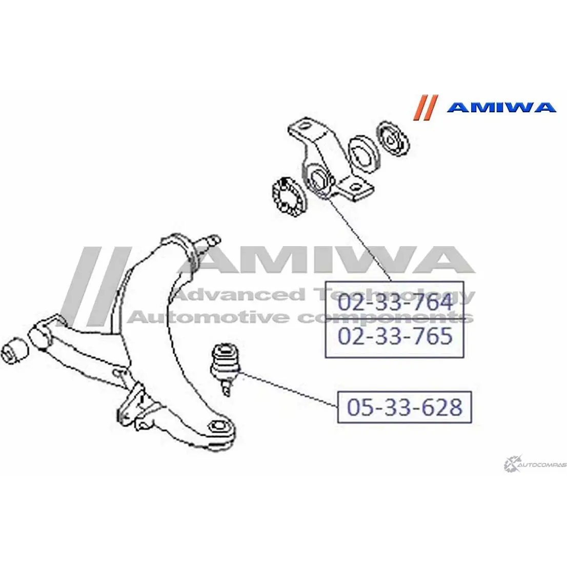 Сайленблок задний переднего правого рычага AMIWA RK4974 PP 7HQS 02-33-764 1422491743 изображение 1