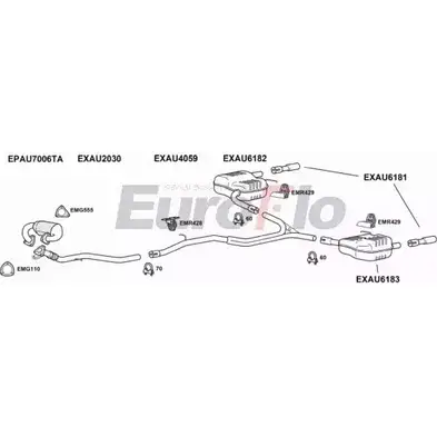 Система выпуска ОГ EUROFLO AUA530D 5001 X 880571 4340752 HMTSRJ изображение 0