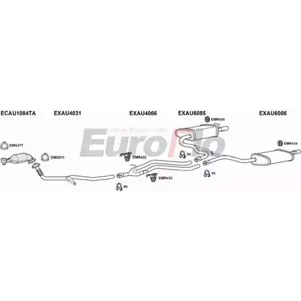 Система выпуска ОГ EUROFLO AUA620 3008A 4340791 E P45CW WNXWCU1 изображение 0