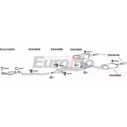 Система выпуска ОГ EUROFLO AUA620D 3001A QL4HQF 4340805 95CRX P изображение 0