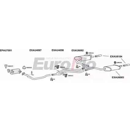 Система выпуска ОГ EUROFLO 4340806 TAK0SGP VXK 9NF AUA620D 3001B изображение 0