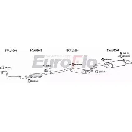 Система выпуска ОГ EUROFLO AUA625D 2001A SGIQ8 4340837 U15V 2 изображение 0