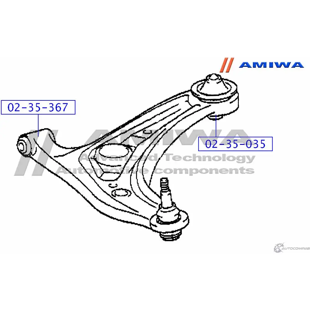 Сайленблок задний переднего нижнего рычага AMIWA V59 KFR DRKCXA0 1422492598 02-35-035 изображение 1