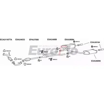 Система выпуска ОГ EUROFLO AUA627D 3011A 139PBLB 4340899 B AMISUY изображение 0