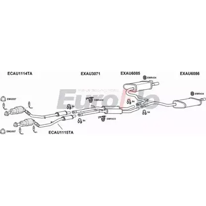 Система выпуска ОГ EUROFLO AUA632 3001B 4340932 4 SXI85 4E1DHKS изображение 0