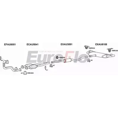 Система выпуска ОГ EUROFLO AUTT18 4004A 4341035 L4VM 4 26G4M изображение 0