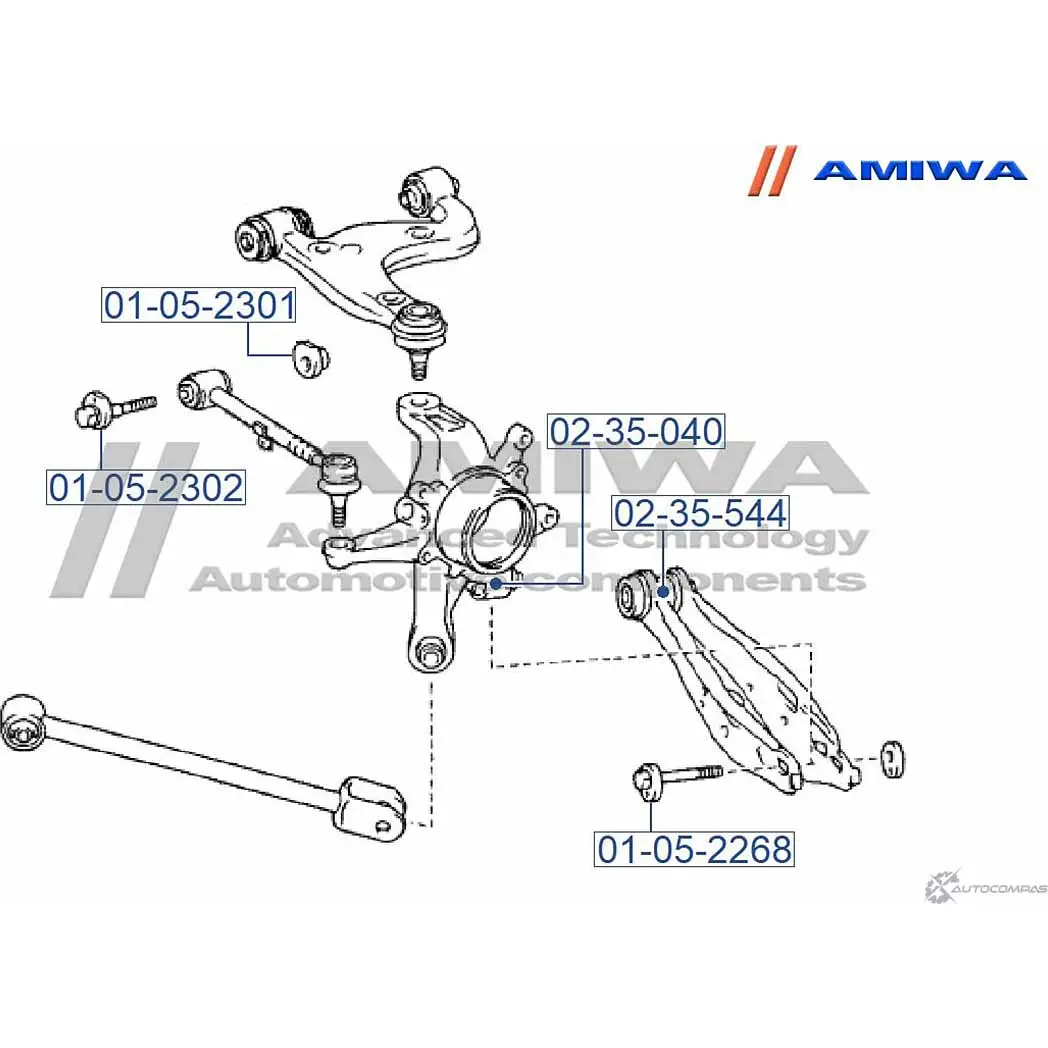 Сайленблок задней цапфы плавающий AMIWA RSC TB DJP7AB 1422492600 02-35-040 изображение 1