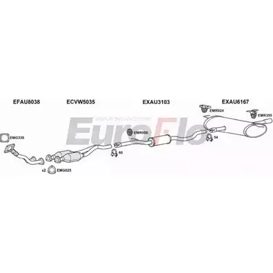 Система выпуска ОГ EUROFLO 4341040 E356 7X VDTU9 AUTT18 5001A изображение 0