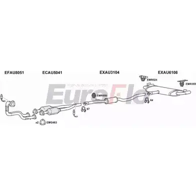 Система выпуска ОГ EUROFLO 52ZEPY VIL DTJ AUTT18 5004B 4341043 изображение 0