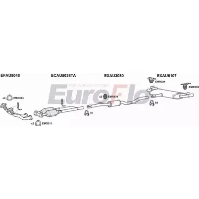 Система выпуска ОГ EUROFLO AUTT32 4001 4341049 WKOX5D D9G 7TO изображение 0