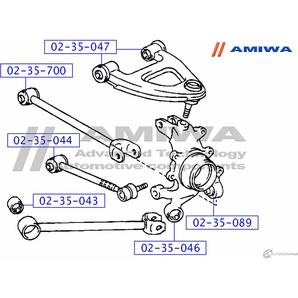 Сайленблок задней цапфы AMIWA 1422492602 02-35-046 PFXV0 FJP Q62K изображение 1