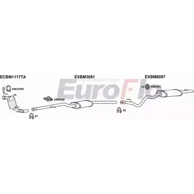 Система выпуска ОГ EUROFLO 4341221 60YMP H0K NV BM31820D 2008A изображение 0