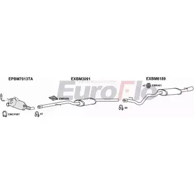 Система выпуска ОГ EUROFLO 4341292 QET46 BM32020D 3011B YI9A SW1 изображение 0