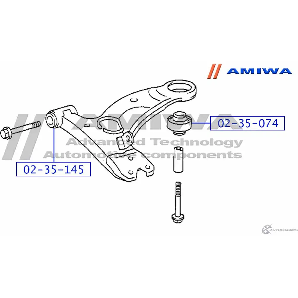 Сайленблок задний переднего рычага AMIWA NM D893 K5WF0 1422492298 02-35-074 изображение 1