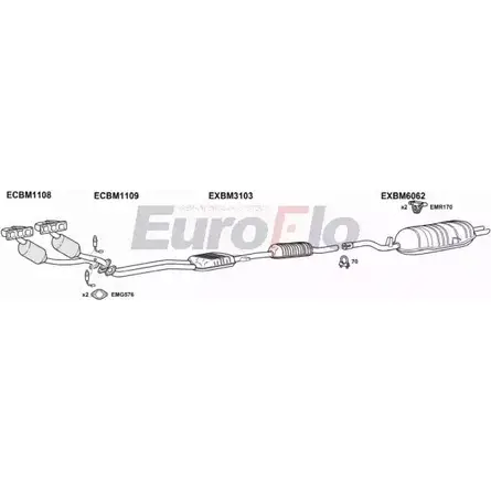 Система выпуска ОГ EUROFLO H CWW3 351JI BM32828 3004C 4341374 изображение 0