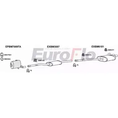 Система выпуска ОГ EUROFLO 4341556 24 4YG3 UAS3A8 BM53030D 3004B изображение 0