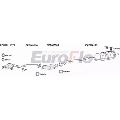 Система выпуска ОГ EUROFLO 4341682 BMX330D 3001A T3WN 0W GNPUC4
