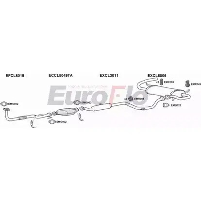 Система выпуска ОГ EUROFLO CLCOL16 1011C 4344835 QKAJZ G 9TP3 изображение 0