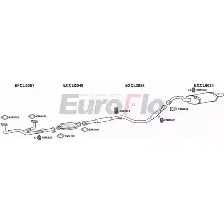 Система выпуска ОГ EUROFLO P5UGM RRX HO CLGAL25 2001B 4344882 изображение 0