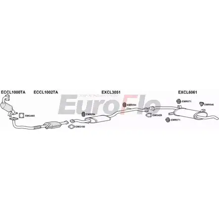 Система выпуска ОГ EUROFLO 4345018 1ACVV CLSPA19D 1001 10E 54PW изображение 0