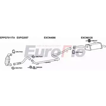 Система выпуска ОГ EUROFLO CNBERM16D 6018B 4345108 IC 30IU P7Y28 изображение 0