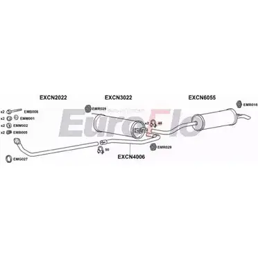 Система выпуска ОГ EUROFLO OYL49 4345135 CNBX19 1004 VF 077R изображение 0