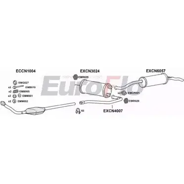 Система выпуска ОГ EUROFLO 4345142 CNBX19 3008B EJ01 LPK 8WL51 изображение 0