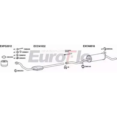Система выпуска ОГ EUROFLO 4345156 R XI2SIP 5NEIQ CNC1518D 7001B изображение 0
