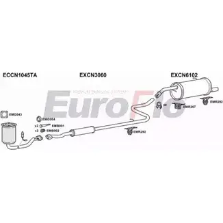 Система выпуска ОГ EUROFLO X 2G03A CNC214 1001B I8EM6 4345162