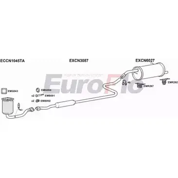 Система выпуска ОГ EUROFLO CNC214 1001C 4345163 JX6RK9 CGEMBE Y