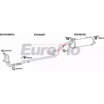 Система выпуска ОГ EUROFLO DIPMS M6 HY4 CNC214D 7001A 4345170 изображение 0