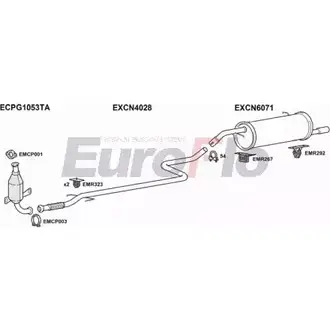 Система выпуска ОГ EUROFLO 4345207 S6 GMJ 0R79OXJ CNC314D 1004B изображение 0