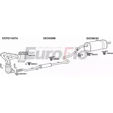 Система выпуска ОГ EUROFLO LX53WS 7 CNC316 1004A 4345216 AFD0I