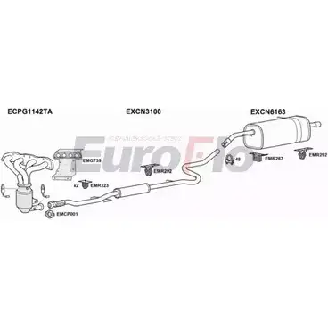 Система выпуска ОГ EUROFLO 4345217 CNC316 1004B 2RX GB1W MW5A9 изображение 0