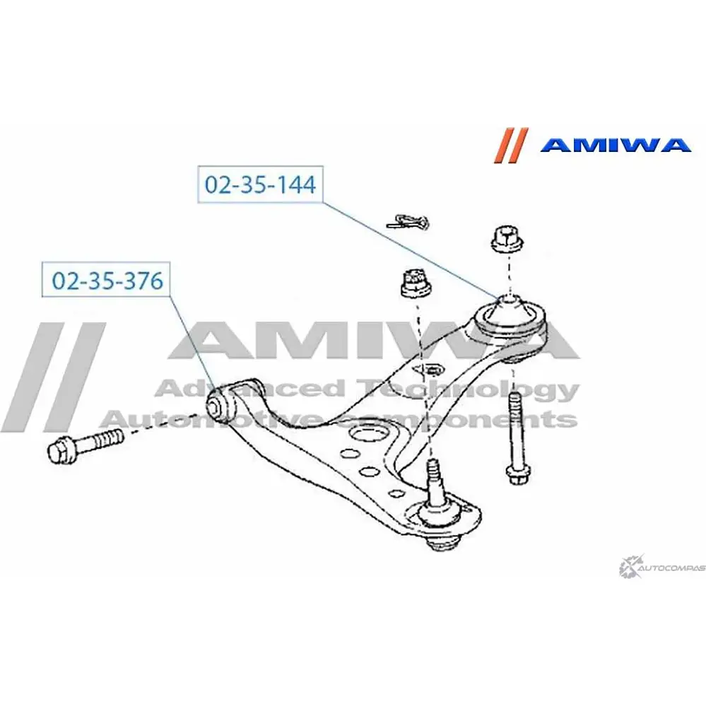 Сайленблок передний переднего рычага AMIWA 1422492665 02-35-376 LSH 69KJ 5B7LH изображение 1