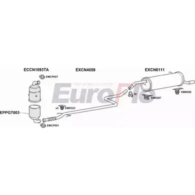 Система выпуска ОГ EUROFLO 4345238 CNC316D 1008E 4ZQ0D 4FCP MM изображение 0