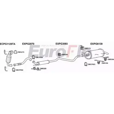 Система выпуска ОГ EUROFLO RB3M4S N8 VZR55 4345262 CNC416 4011A изображение 0