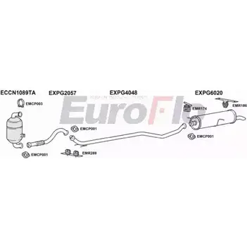 Система выпуска ОГ EUROFLO EGDHX 9F CNC416D 1001 4345266 GGBJ0 изображение 0