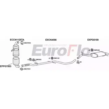 Система выпуска ОГ EUROFLO M PTQSWM E64X6S 4345307 CNC516D 2001 изображение 0