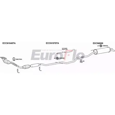 Система выпуска ОГ EUROFLO CNC520 1004C D BQ21E J46YM 4345337 изображение 0